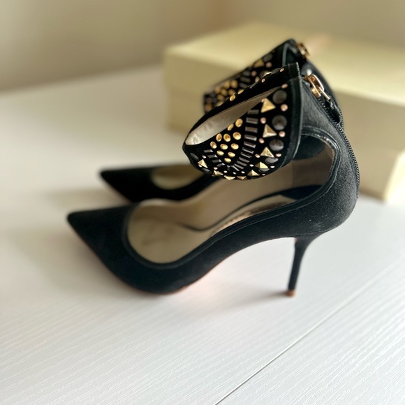 Sophia Webster Leandra Suede Ankle-Collar Pump, Black - size 36.5 - Picture 7 of 8